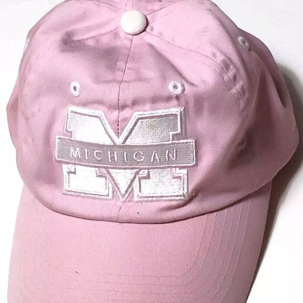 Michigan Womens Hat Pink Logo White Adult, Michigan Football | Hat Pre-owned